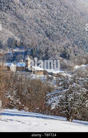 France, Savoie, Grand-Aigueblanche, vallée de la Tarentaise, l'église baroque de St Martin dans le 17ème siècle dans le hameau de Villargerel Banque D'Images