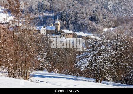 France, Savoie, Grand-Aigueblanche, vallée de la Tarentaise, l'église baroque de St Martin dans le 17ème siècle dans le hameau de Villargerel Banque D'Images