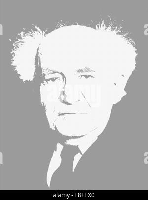 Amélioration de l'image numérique de David Ben Gourion (né David Grün) ; 16 octobre 1886 - 1 décembre 1973) a été le principal fondateur de l'État national est de Banque D'Images