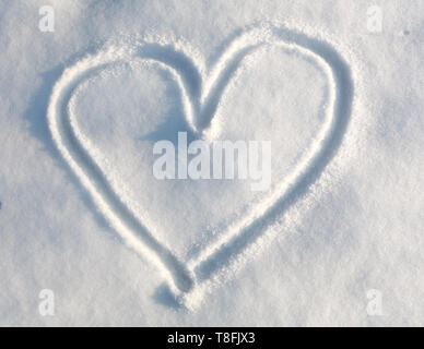 coeur dans la neige Banque D'Images