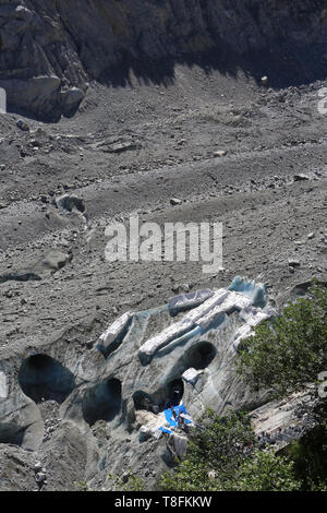 La Grotte de Glace. Glacier de la Mer de Glace. Massif du Mont-Blanc. Montenvert. Chamonix Mont-Blanc. Banque D'Images