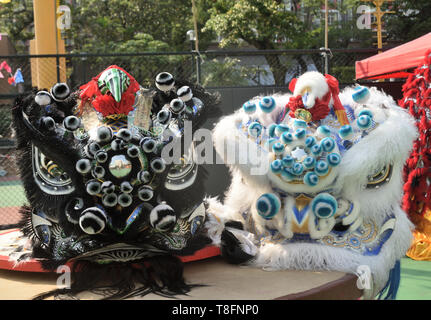 Têtes de lion chinois traditionnel costume Banque D'Images
