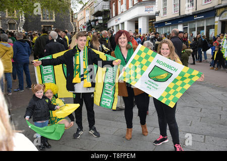 FC Norwich Norwich en défilé pour célébrer remportant le championnat et la promotion à la Premier League. Norwich, UK 6/5/19 Banque D'Images