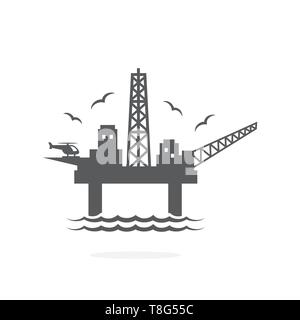 L'icône de la plate-forme de l'huile sur fond blanc Illustration de Vecteur