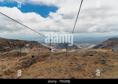 Ascenseur de ski, le Mont Ruapehu, Tongariro National Park Banque D'Images