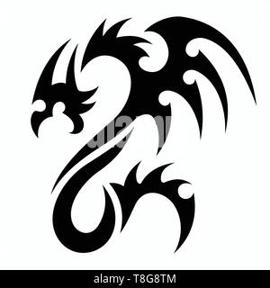 Les vecteurs pour motifs de tatouage de dragon, t-shirt designs, logos, symboles, facile à appliquer. Illustration de Vecteur