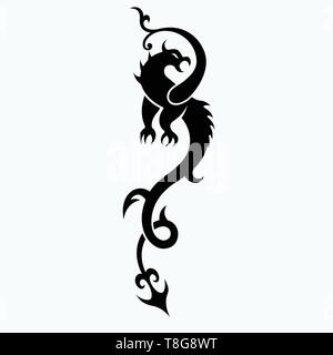 Les vecteurs pour motifs de tatouage de dragon, t-shirt designs, logos, symboles, facile à appliquer. Illustration de Vecteur