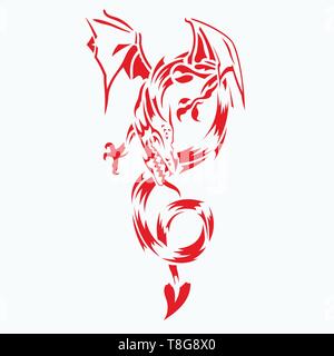 Les vecteurs pour motifs de tatouage de dragon, t-shirt designs, logos, symboles, facile à appliquer. Illustration de Vecteur