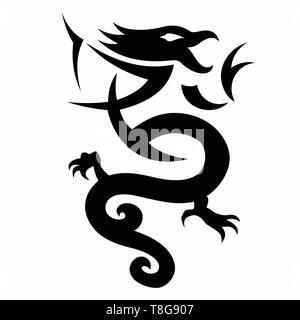 Les vecteurs pour motifs de tatouage de dragon, t-shirt designs, logos, symboles, facile à appliquer. Illustration de Vecteur