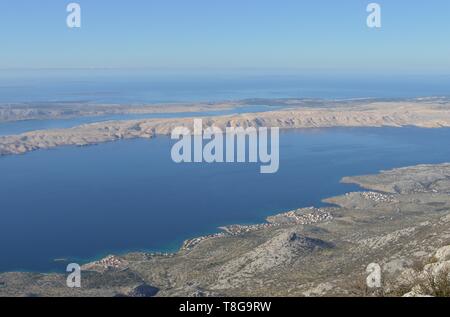 Le nord de l'Adriatique photographié à partir de la montagne du Velebit Banque D'Images