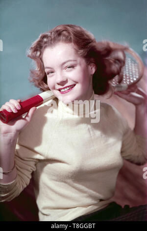 Romy Schneider, deutsche Schauspielerin, Deutschland 1950er Jahre. L'actrice allemande Romy Schneider, Allemagne 1950. Banque D'Images