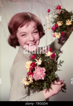 Romy Schneider, deutsche Schauspielerin, Deutschland 1950er Jahre. L'actrice allemande Romy Schneider, Allemagne 1950. Banque D'Images