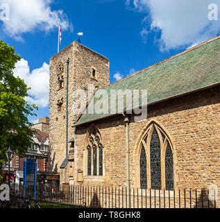 Le plus vieux bâtiment d'Oxford. St Michael à l'entrée Nord église construite autour de 1000-1050. Banque D'Images