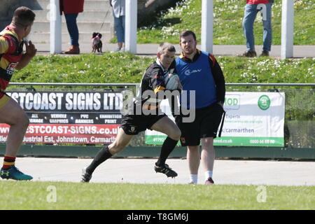 Carmarthen Quins V Merthyr RFC Banque D'Images