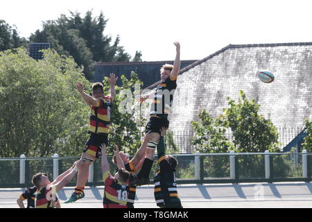 Carmarthen Quins V Merthyr RFC Banque D'Images