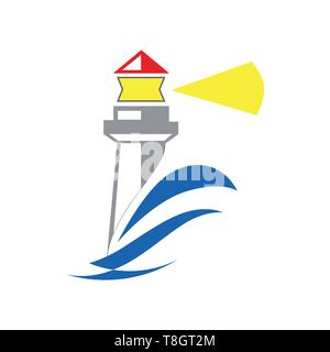 Logo simple vecteur phare sur fond blanc Illustration de Vecteur