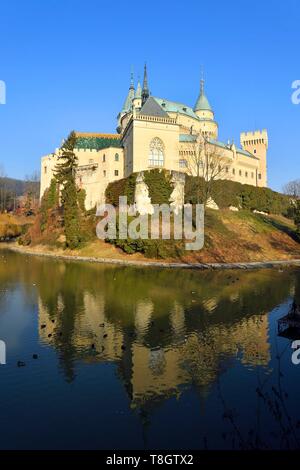 La Slovaquie, la Slovaquie centrale, Bojnice, Château de Bojnice, modifiée au 19ème siècle dans le style Renaissance Banque D'Images