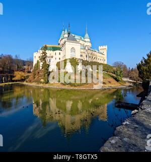 La Slovaquie, la Slovaquie centrale, Bojnice, Château de Bojnice, modifiée au 19ème siècle dans le style Renaissance Banque D'Images