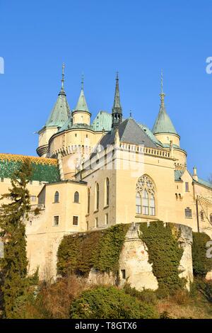 La Slovaquie, la Slovaquie centrale, Bojnice, Château de Bojnice, modifiée au 19ème siècle dans le style Renaissance Banque D'Images