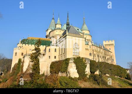 La Slovaquie, la Slovaquie centrale, Bojnice, Château de Bojnice, modifiée au 19ème siècle dans le style Renaissance Banque D'Images