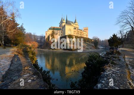 La Slovaquie, la Slovaquie centrale, Bojnice, Château de Bojnice, modifiée au 19ème siècle dans le style Renaissance Banque D'Images