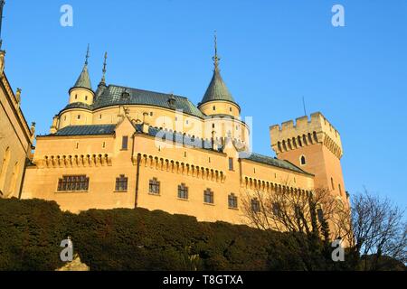 La Slovaquie, la Slovaquie centrale, Bojnice, Château de Bojnice, modifiée au 19ème siècle dans le style Renaissance Banque D'Images