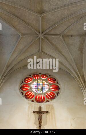 France, Meurthe et Moselle, Nancy, église des Cordeliers a également nommé Saint François des Cordeliers église fait partie du Musée Lorrain (Musée Lorrain), la rose représentant les armoiries de Lorraine Banque D'Images