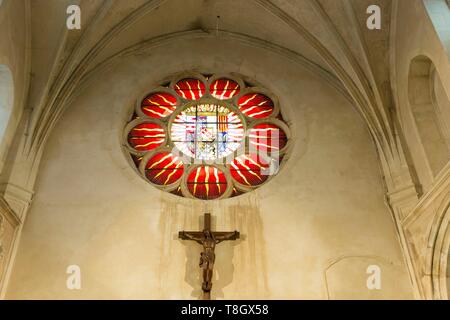 France, Meurthe et Moselle, Nancy, église des Cordeliers a également nommé Saint François des Cordeliers église fait partie du Musée Lorrain (Musée Lorrain), la rose représentant les armoiries de Lorraine Banque D'Images