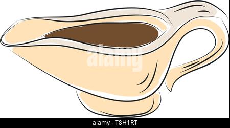 Porte-sauce hand drawn vector design, illustration, sur fond blanc. Illustration de Vecteur