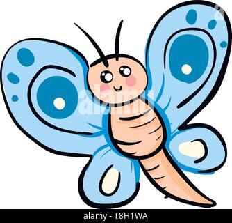 Caractère papillon hand drawn vector design, illustration, sur fond blanc. Illustration de Vecteur