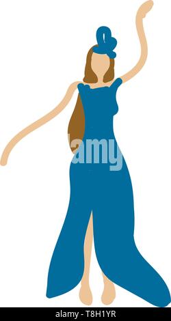 Femme danse hand drawn vector design, illustration, sur fond blanc. Illustration de Vecteur