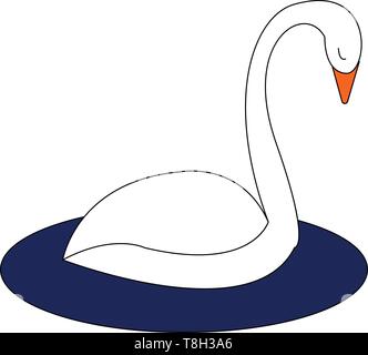 Swan hand drawn vector design, illustration, sur fond blanc. Illustration de Vecteur