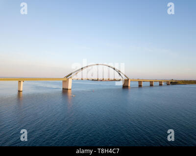 Vue aérienne du pont de Fehmarn Banque D'Images