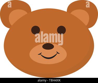 Un visage d'un petit bébé ours souriant , Scénario, dessin en couleur ou d'illustration. Illustration de Vecteur