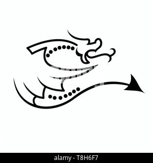 Les vecteurs pour motifs de tatouage de dragon, t-shirt designs, logos, symboles, facile à appliquer. Illustration de Vecteur