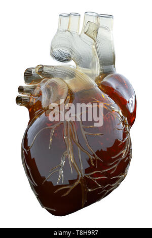 Médicalement en rendu 3d illustration de précision un cœur artificiel. Banque D'Images