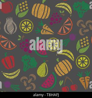 Fond transparent avec des fruits et légumes Illustration de Vecteur