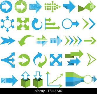 Flèches vector set design plat Illustration de Vecteur