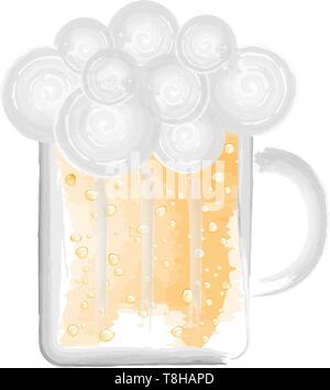 Verre à bière vector illustration d'aquarelles Illustration de Vecteur