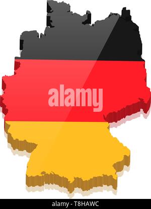 Carte de l'Allemagne 3D vector Illustration de Vecteur