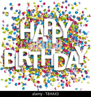 Joyeux anniversaire de confettis background vector Illustration de Vecteur