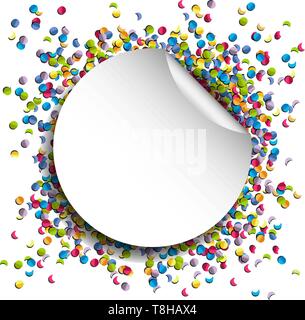Avec un arrière-plan de confettis cercle papier vector Illustration de Vecteur