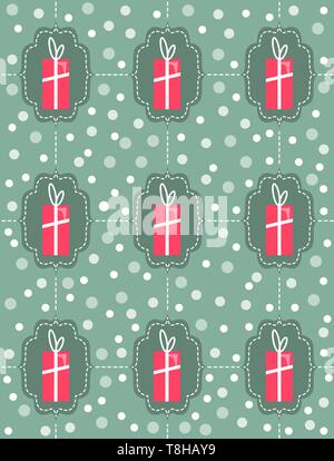 Cadeaux de Noël motif de fond vectoriel continu Illustration de Vecteur