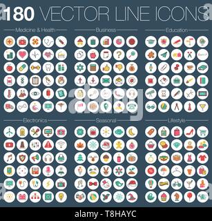 Fine ligne icons vector set Illustration de Vecteur