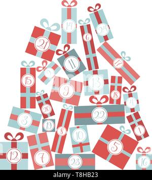 Vecteur de Noël Calendrier de l'avent Illustration de Vecteur