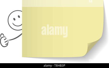 Note papier symbole vecteur Thumbs up Illustration de Vecteur