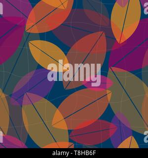 Les feuilles transparente motif de fond Illustration de Vecteur