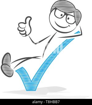 Stick figure vérifier Illustration de Vecteur