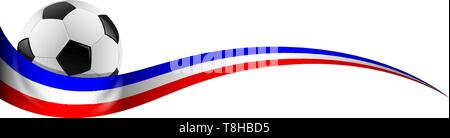 Ballon de soccer avec les couleurs du drapeau de la Russie Illustration de Vecteur