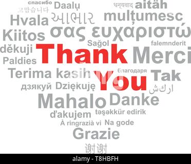 thank you heart word cloud Illustration de Vecteur